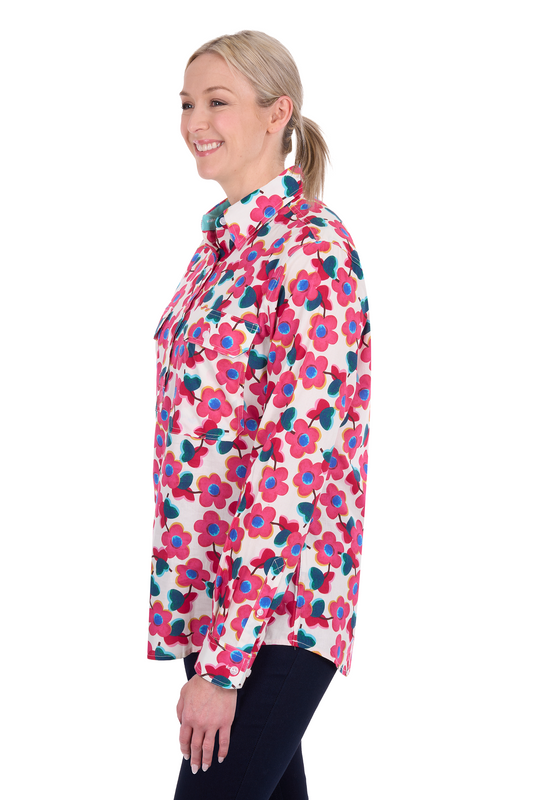 H6S2101160 Hard Slog Women's Lorri 1/2 PLKT LS Shit Pink Multi