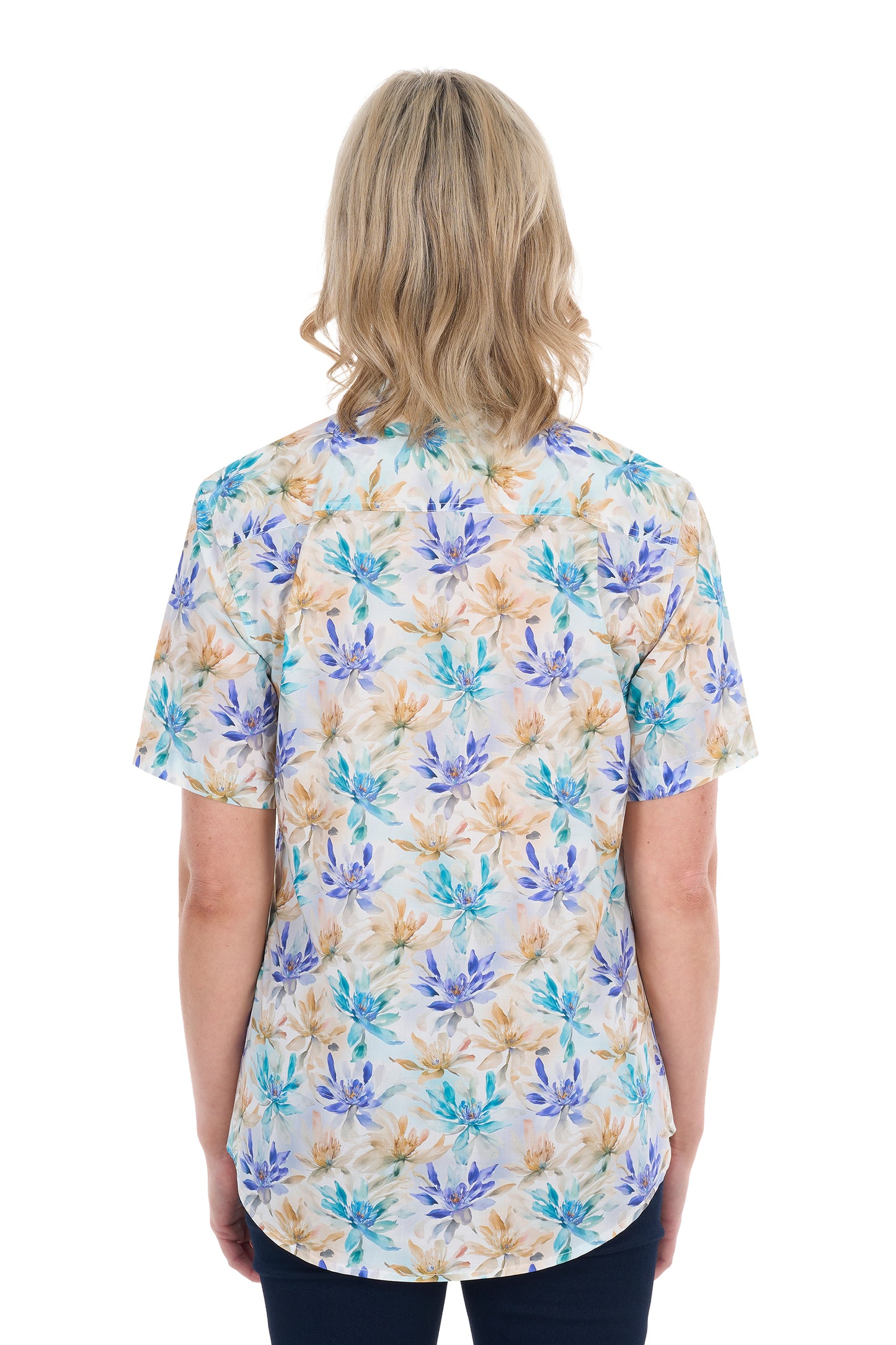 H6S2102123 Hard Slog Meadow 1/2 PLKT SS Shirt Blue Multi