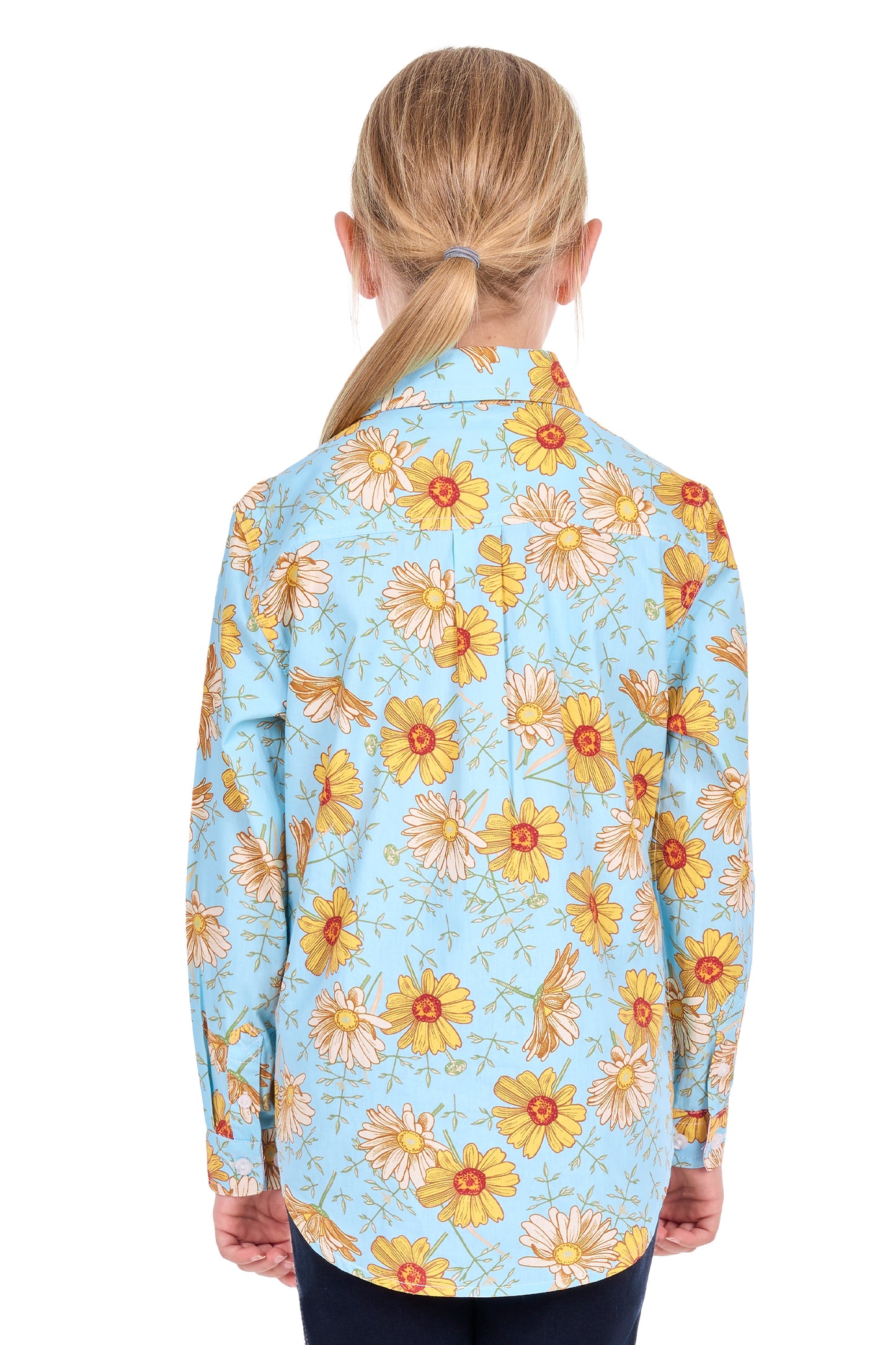 H6S7101137 Hard Slog Kid's Sunday 1/2 PLKT LS Shirt Blue/Yellow