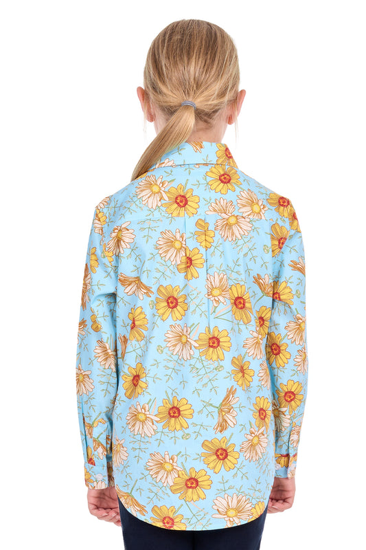 H6S7101137 Hard Slog Kid's Sunday 1/2 PLKT LS Shirt Blue/Yellow