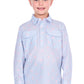 H6S7101156 Hard Slog Kid's Lillia 1/2 PLKT LS Shirt Pale Blue/Pink
