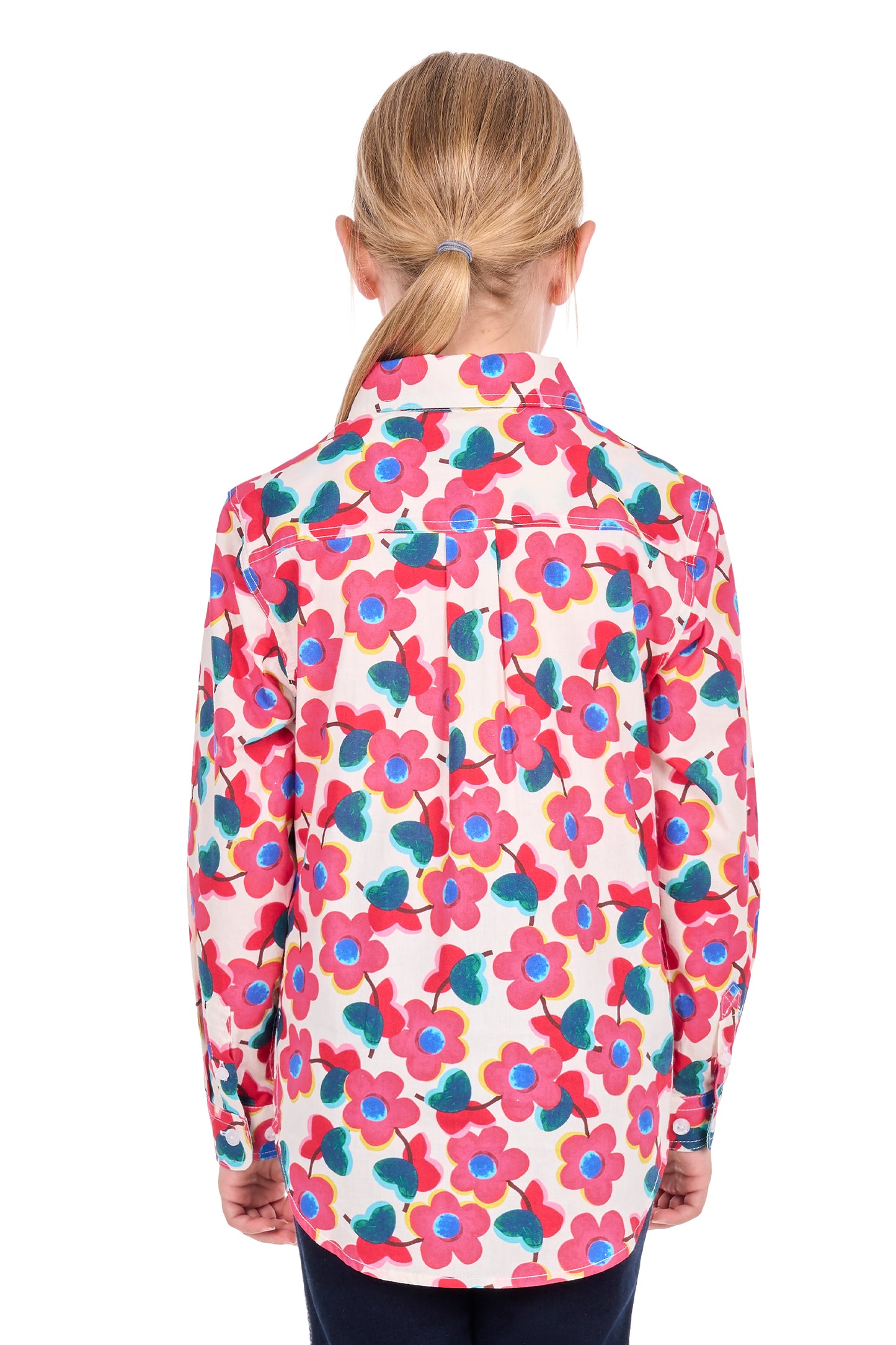 H6S7101160 Hard Slog Kid's Lorri 1/2 PLKT LS Shirt Pink/Multi