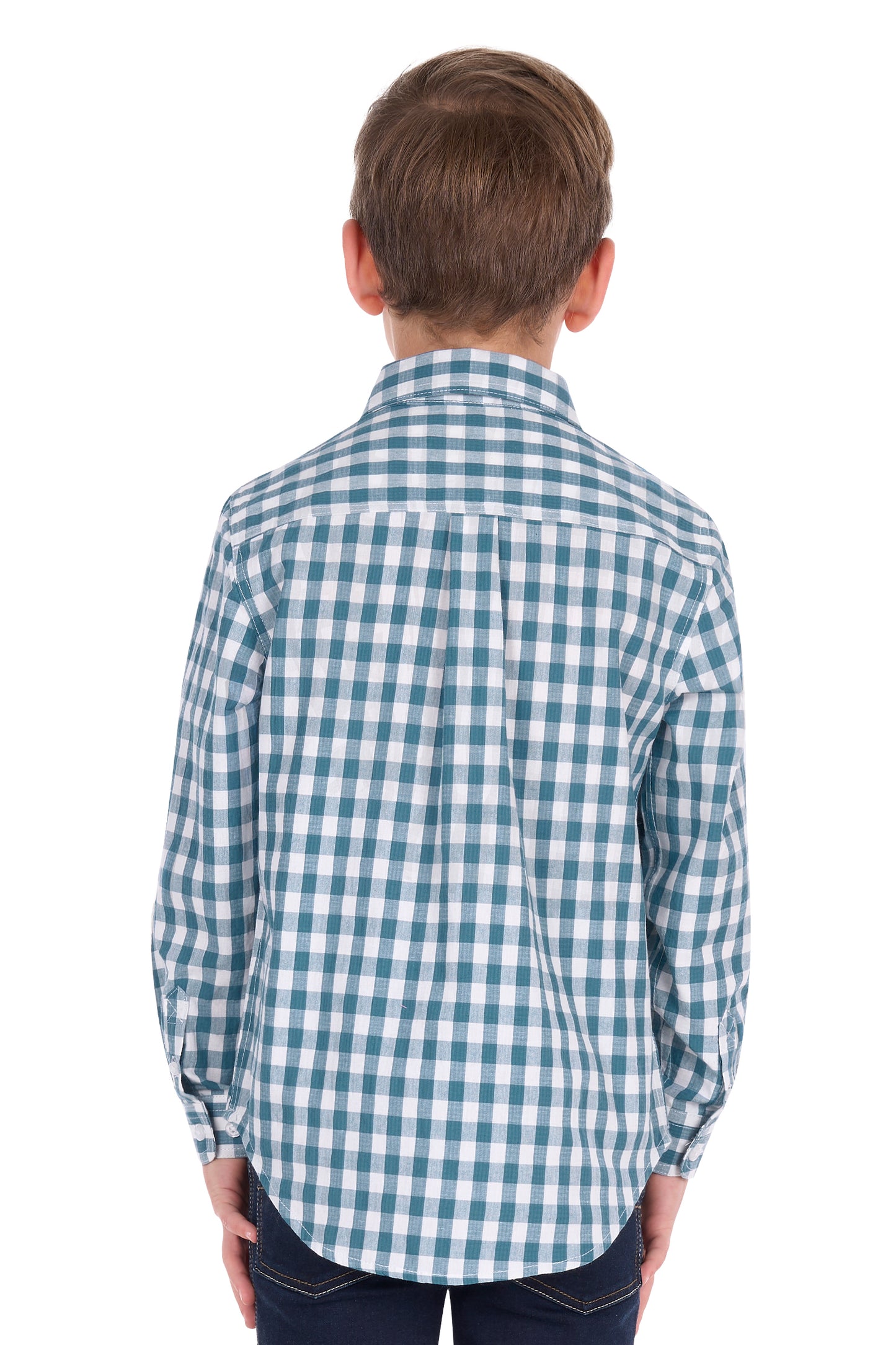H6S7101185 Hard Slog Kid's River 1/2 PLKT LS Shirt Teal