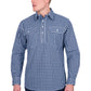 H6W1126185 Hard Slog Men's Alden 1/2 PLKT LS Shirt Navy/White