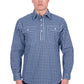 H6W1126185 Hard Slog Men's Alden 1/2 PLKT LS Shirt Navy/White