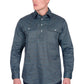 H6W1126186 Hard Slog Men's Blake 1/2 PLKT LS Shirt Black/Blue