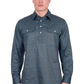 H6W1126186 Hard Slog Men's Blake 1/2 PLKT LS Shirt Black/Blue