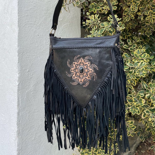 26224 Harmony Fringe Bag - Vintage Black