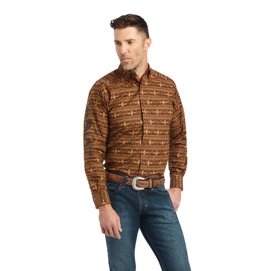 10042353 Ariat Mns Pro Series Team Colter Fitted Shirt Toffee
