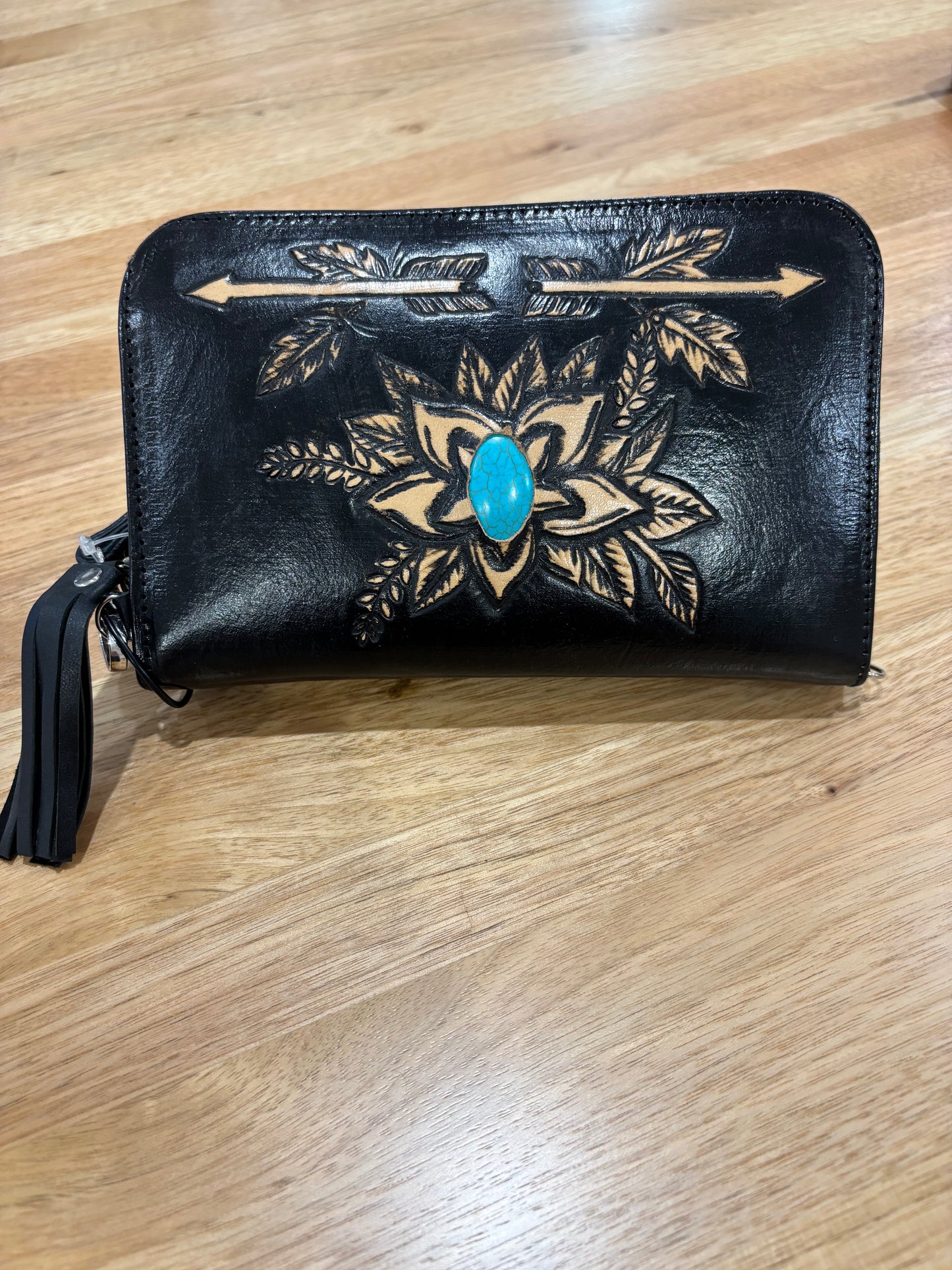 30119 Free Spirit Wallet Black Leather
