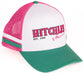 36175 Hitchley & Harrow Trucker Cap White/Hot Pink & Emerald Green