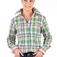 RR01-37 Hitchley & Harrow Women's Green & Pink Check Shirt