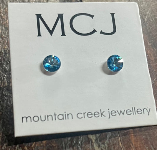 ESW0010 MCJ  Swarovski Crystal Blue Stud Earrings