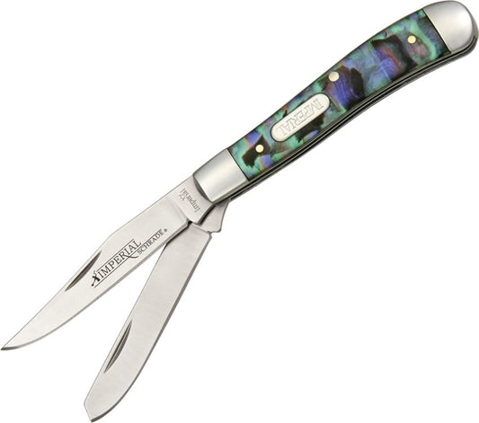 IMP19PRT Pocket Knife Imperial Small Trapper 2 3/4 Purple&Abalone Swirl Handle