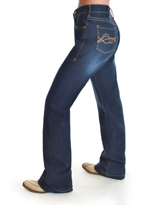 C01-JINDNC-DWH Cowgirl Tuff Women's Indigo Classic High Rise XL Leg