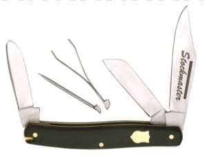 KN5890 Pocket Knife 3 Blade Stockmaster With Pick & Tweezer
