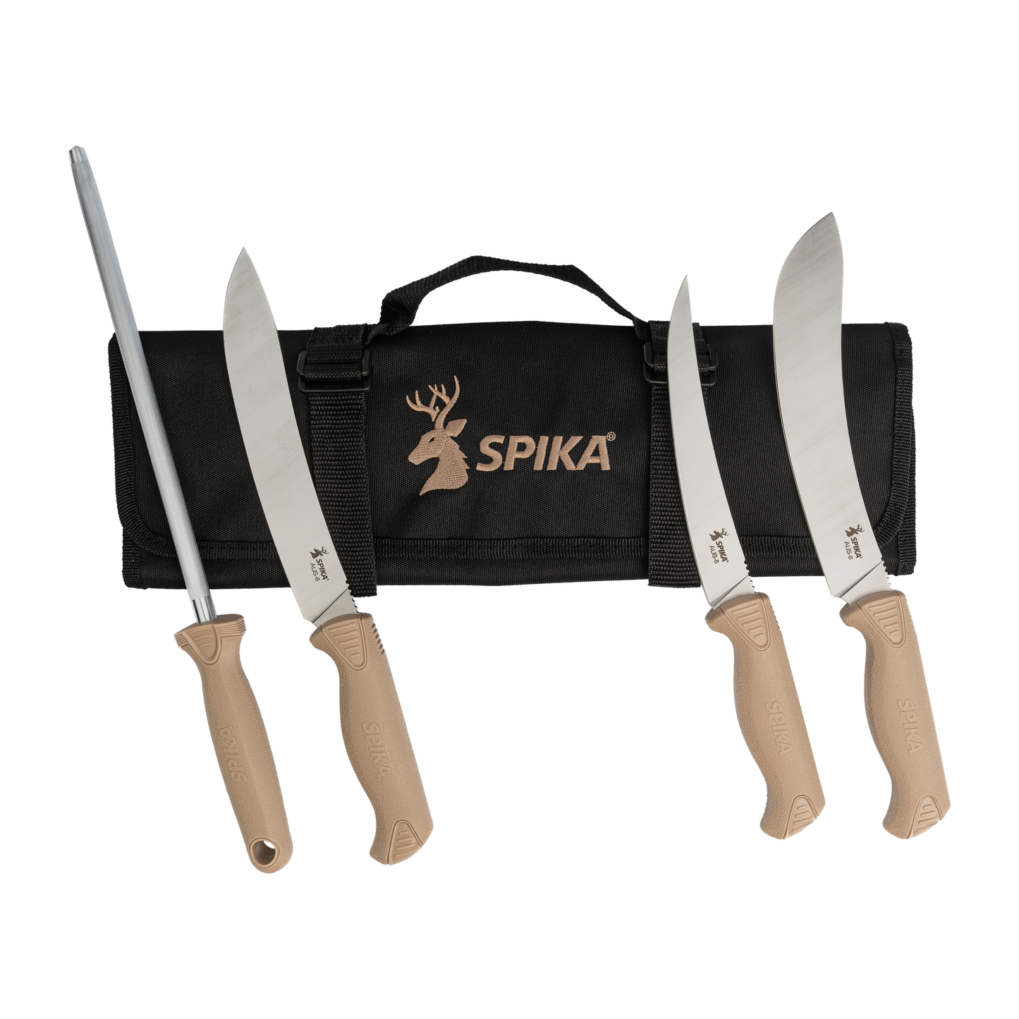 KRFC-KR01N  Spika Fieldcraft 4 Piece Knife Roll- Sandstorm