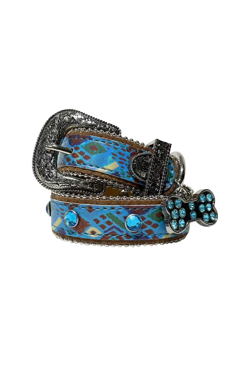 P3S2990CLR Pure Western Chloe Dog collar Blue