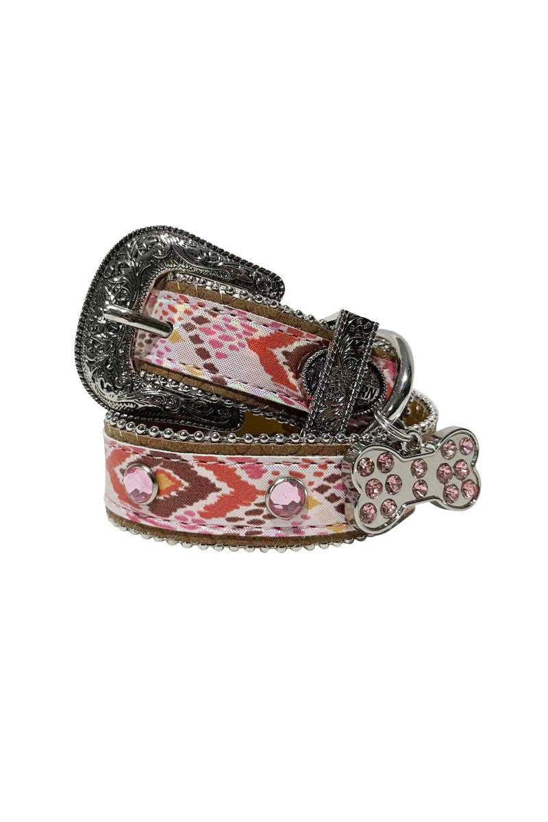 P3S2990CLR Pure Western Chloe Dog collar Pink