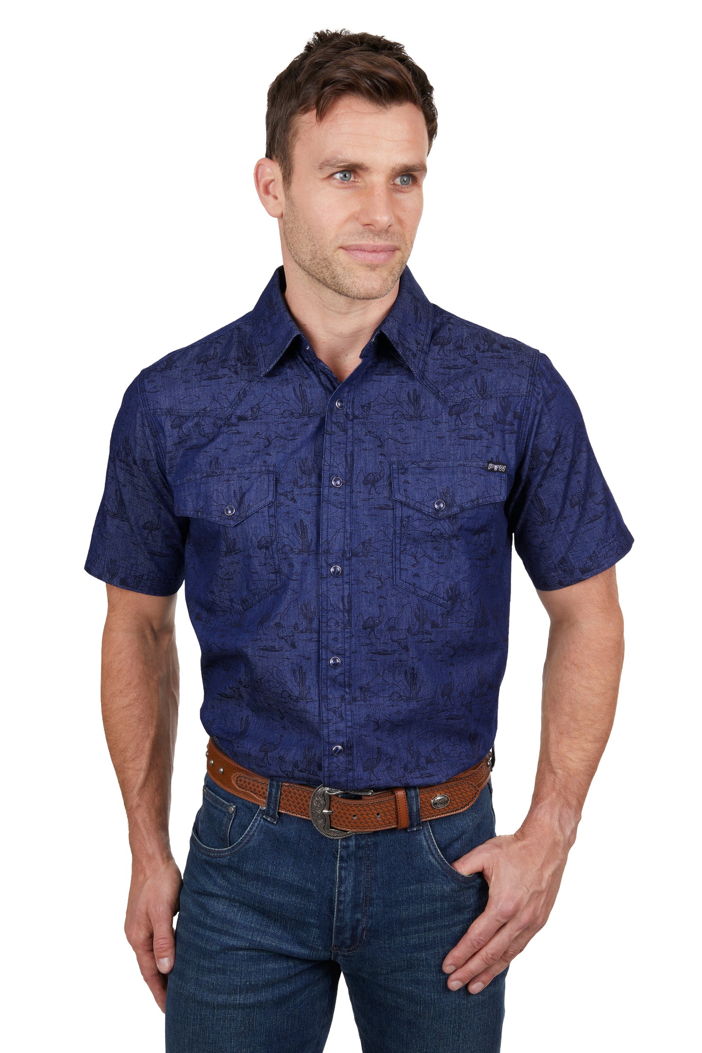 P4S1102956 Pure Western Men's Drew SS Shirt