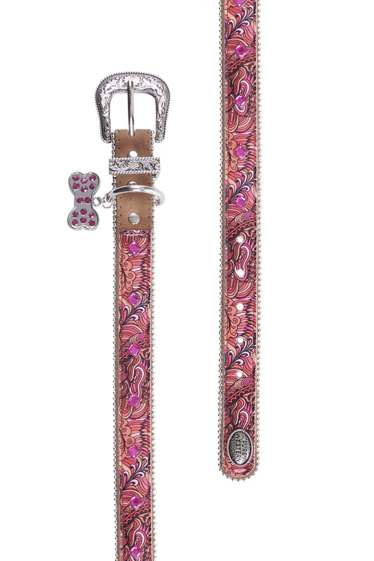 P4W2922CLR Pure Western Baxter Dog Collar Pink