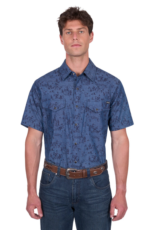P5S1102074 Pure Western Men's Travis SS Shirt