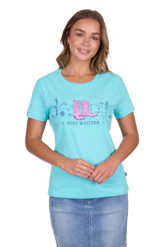 P5S2598104 Pure Western Women's Shelly SS Tee