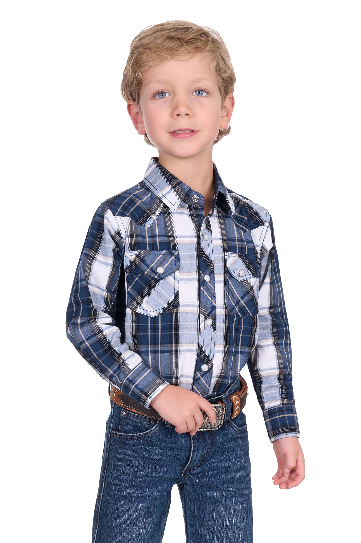 P5S3100071 Pure Western Boys Nicholas LS Shirt