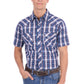 P6S1102305 Pure Western Men's Larry SS Shirt Navy/Blue