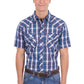 P6S1102305 Pure Western Men's Larry SS Shirt Navy/Blue