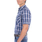 P6S1102305 Pure Western Men's Larry SS Shirt Navy/Blue