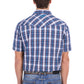 P6S1102305 Pure Western Men's Larry SS Shirt Navy/Blue
