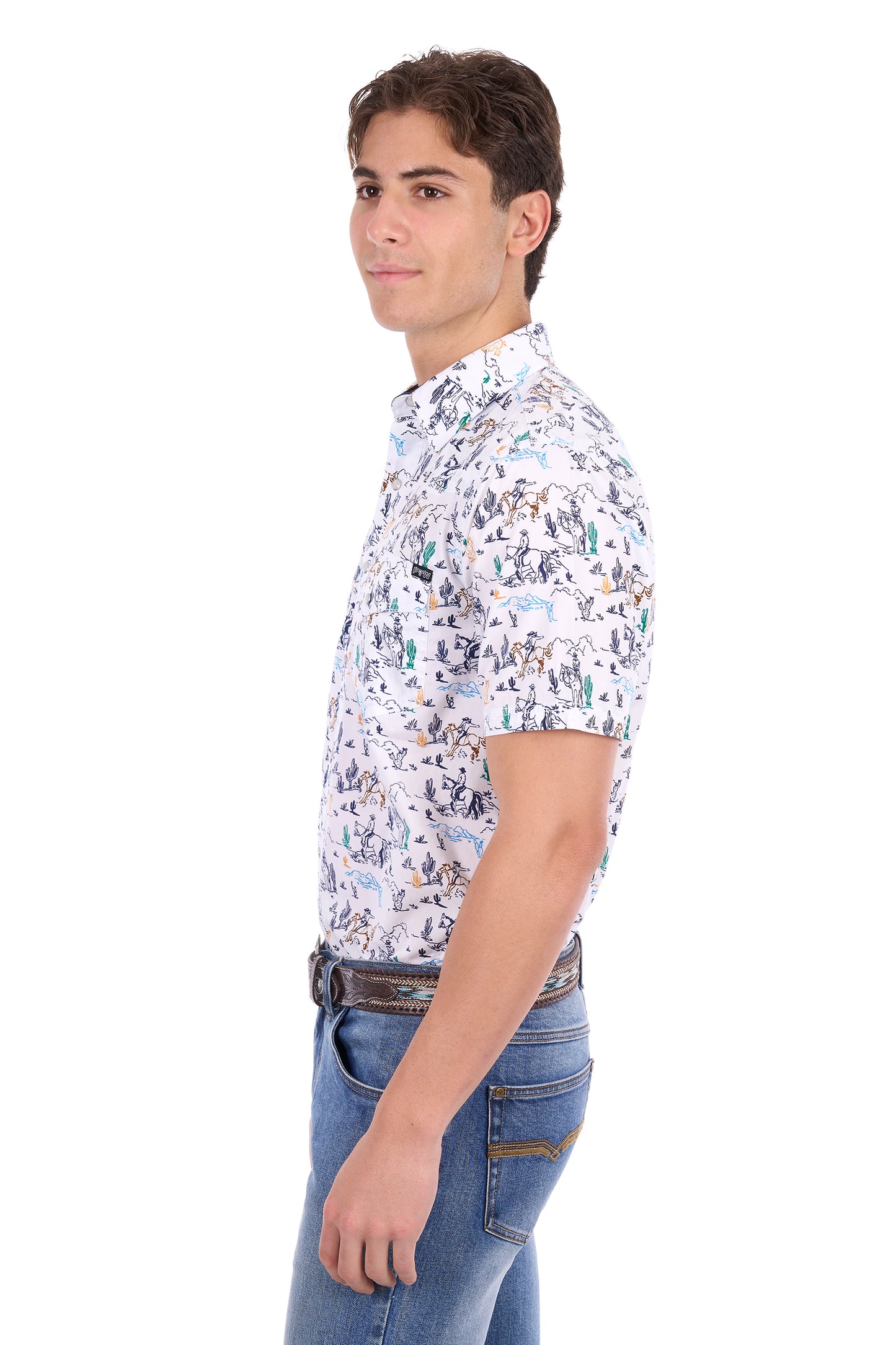 P6S1102306 Pure Western Men's Mike SS Shirt Multi
