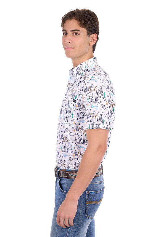 P6S1102306 Pure Western Men's Mike SS Shirt Multi