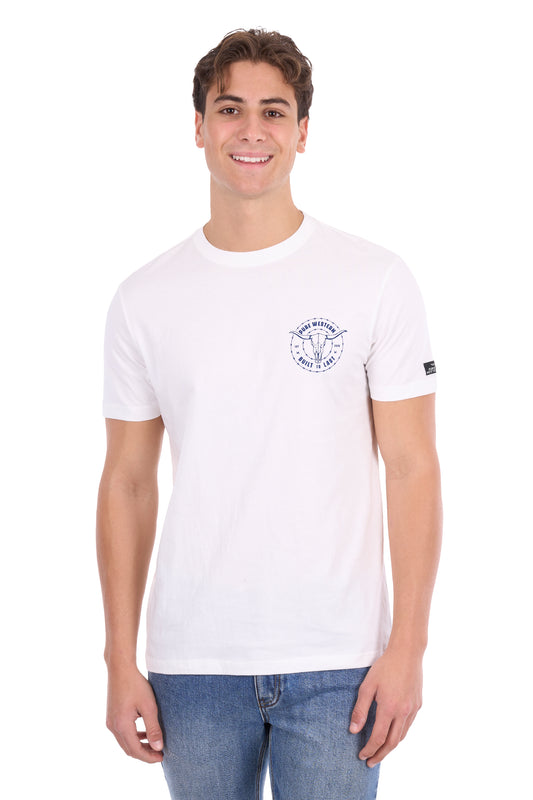 P6S1503314 Pure Western Men's Walker SS Tee Off White