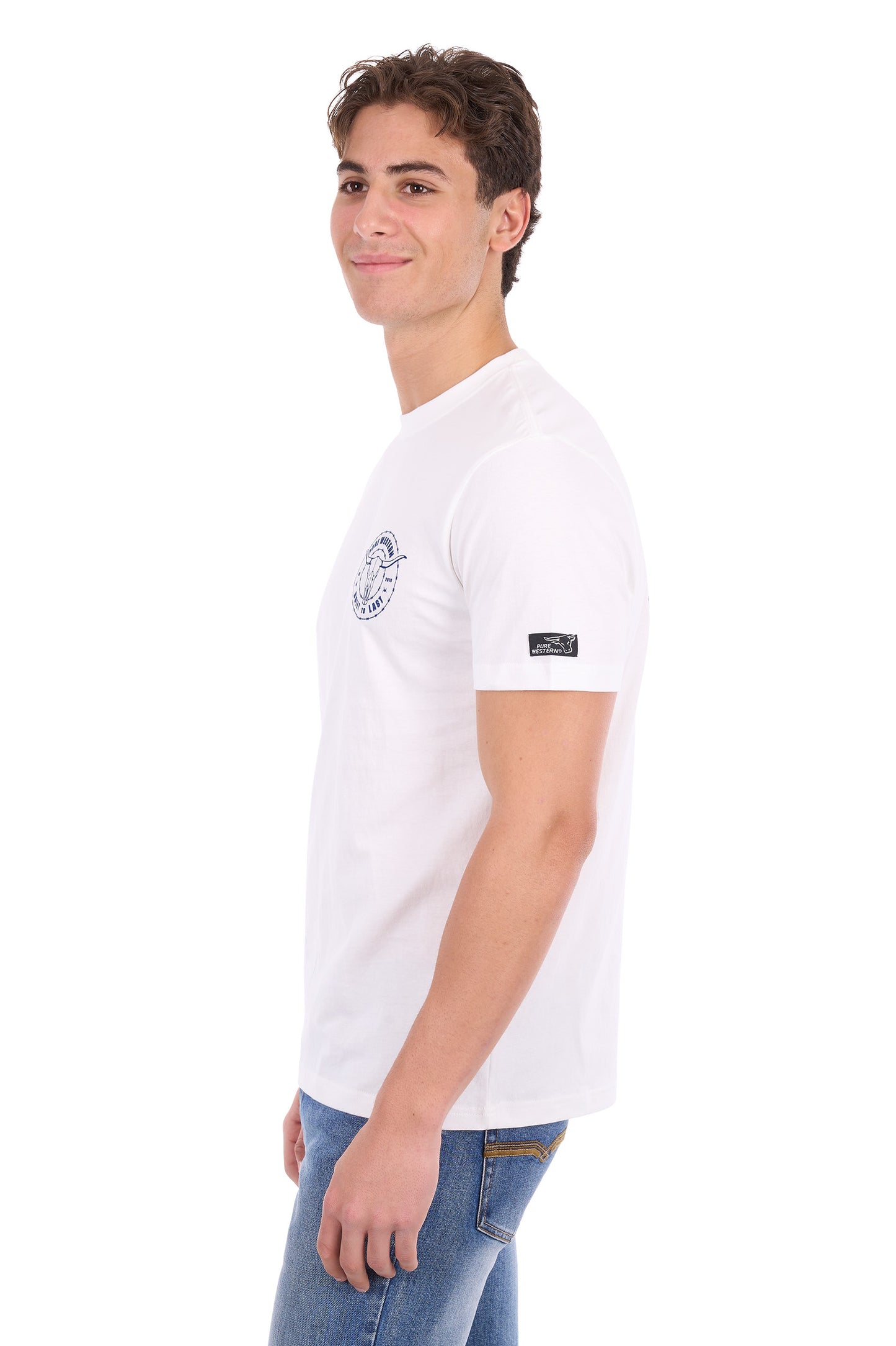 P6S1503314 Pure Western Men's Walker SS Tee Off White