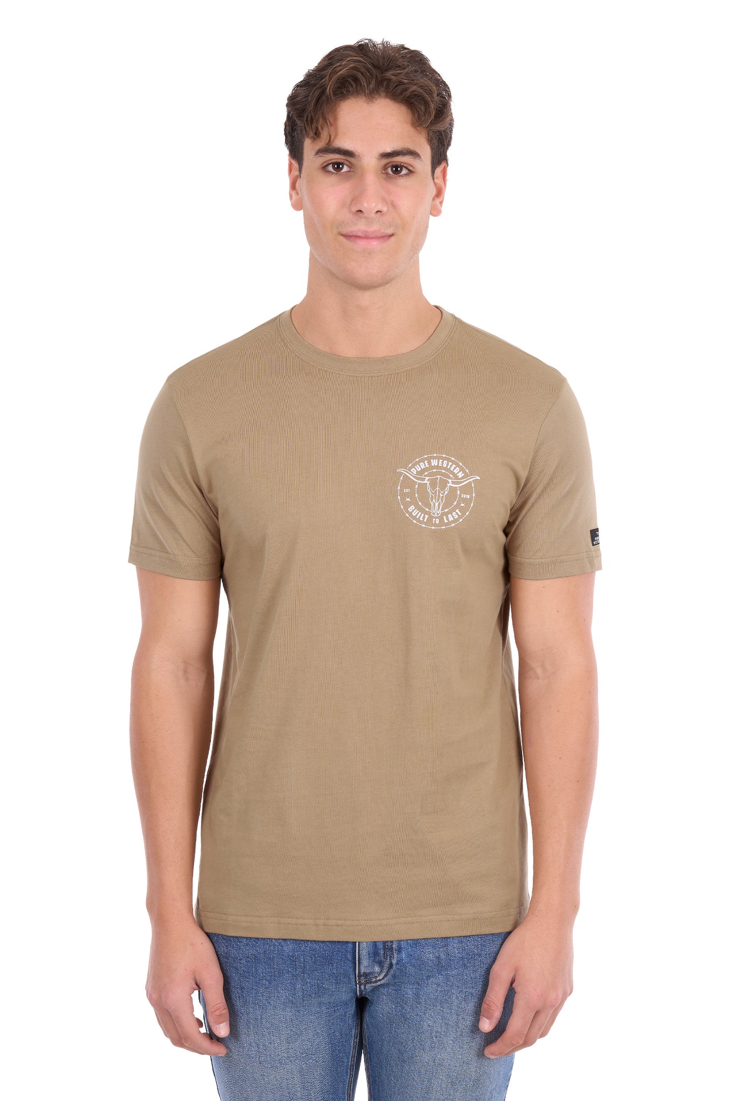 P6S1503314 Pure Western Men's Walker SS Tee Sand