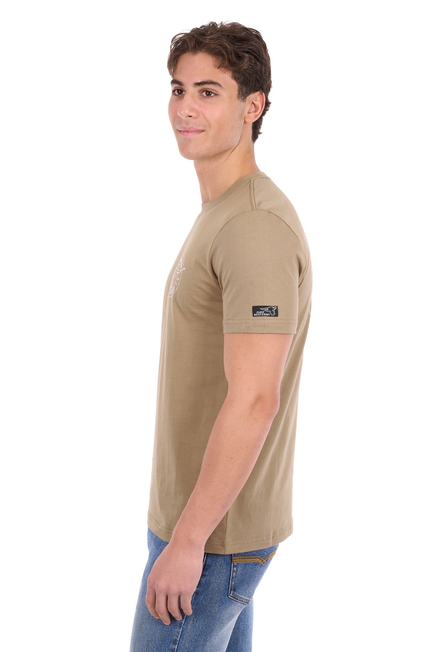 P6S1503314 Pure Western Men's Walker SS Tee Sand