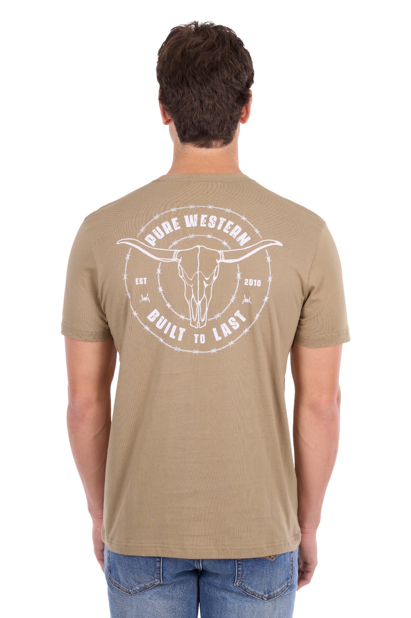 P6S1503314 Pure Western Men's Walker SS Tee Sand