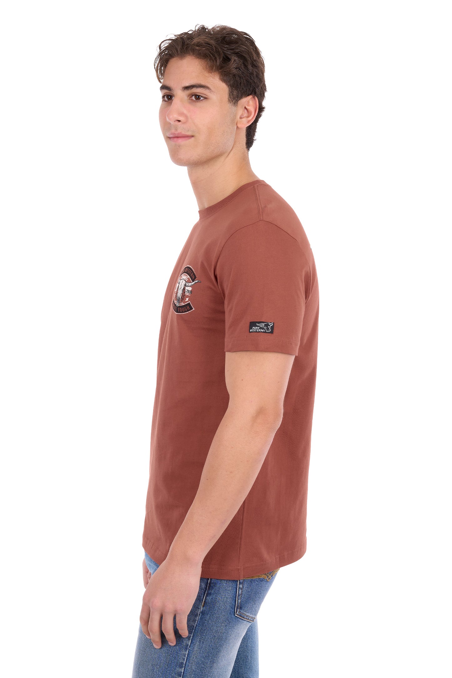 P6S1503316 Pure Western Men's Joey SS Tee Rust