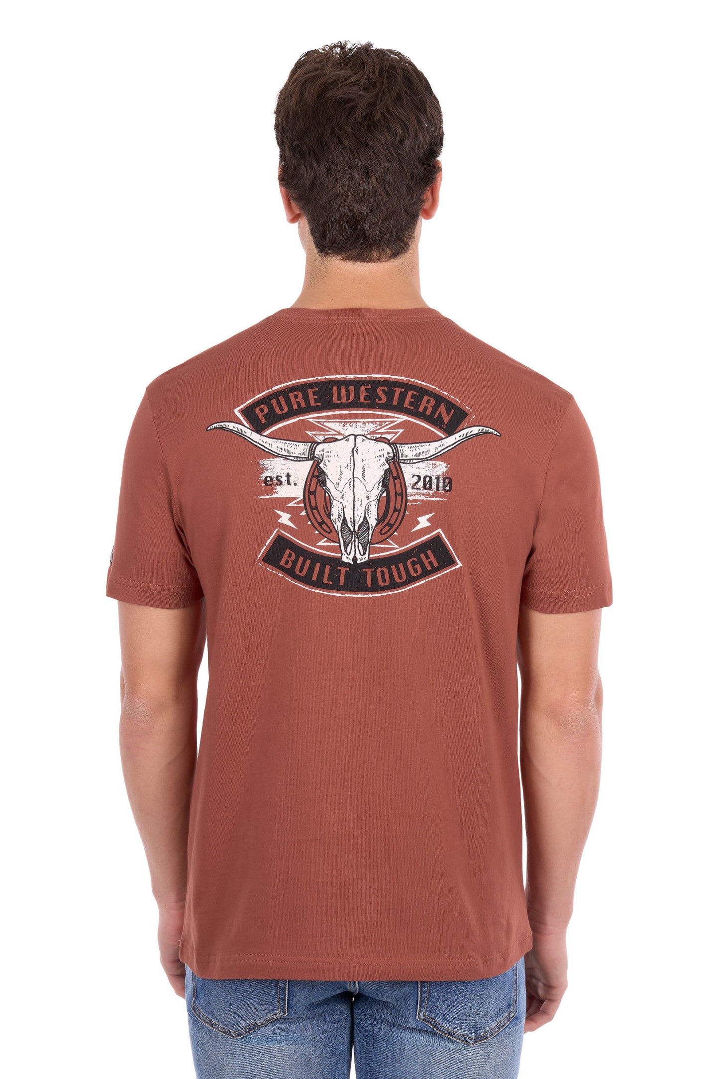 P6S1503316 Pure Western Men's Joey SS Tee Rust