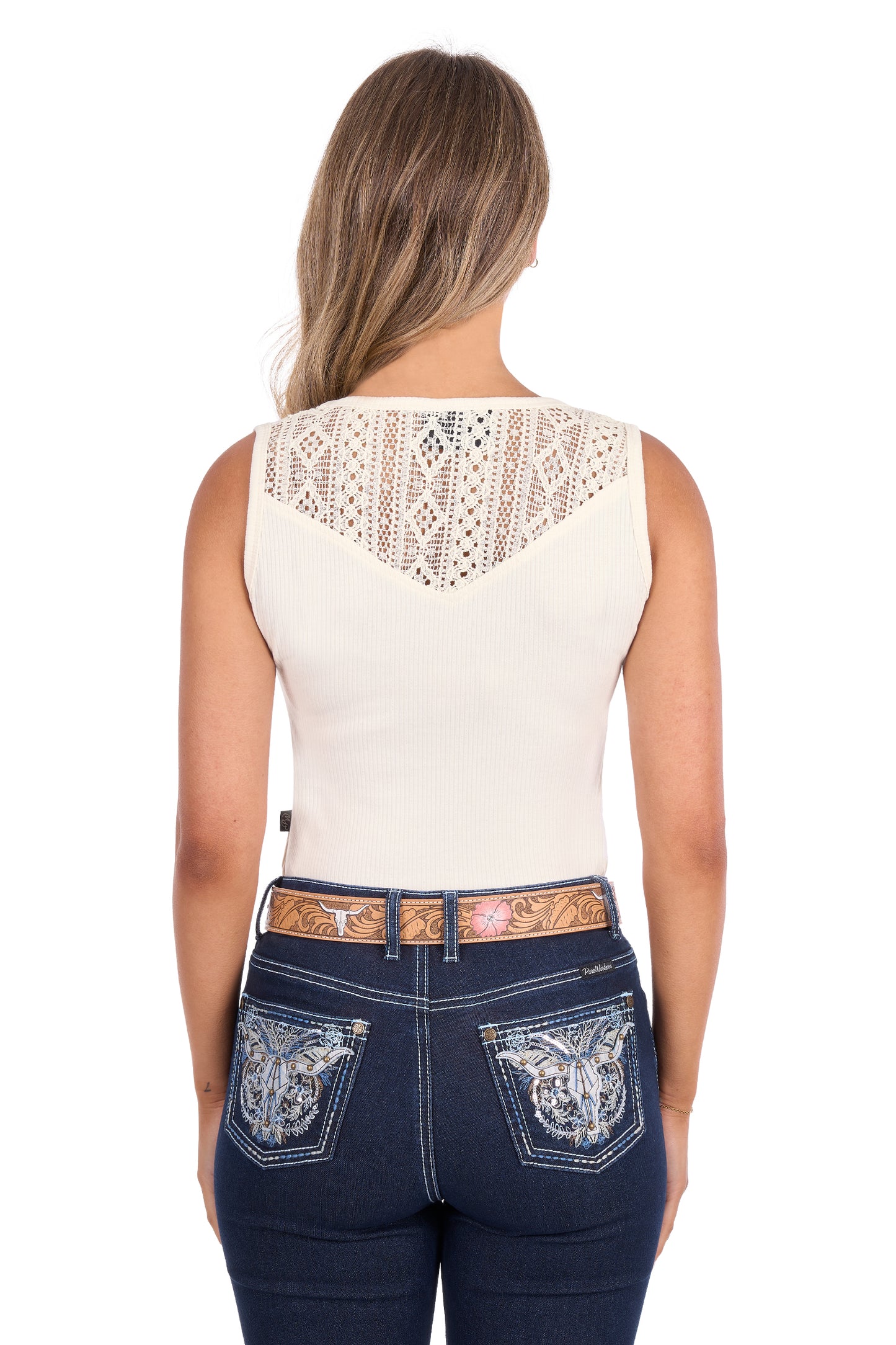 P6S2502267 Pure Western Women's Robin Tank Cream