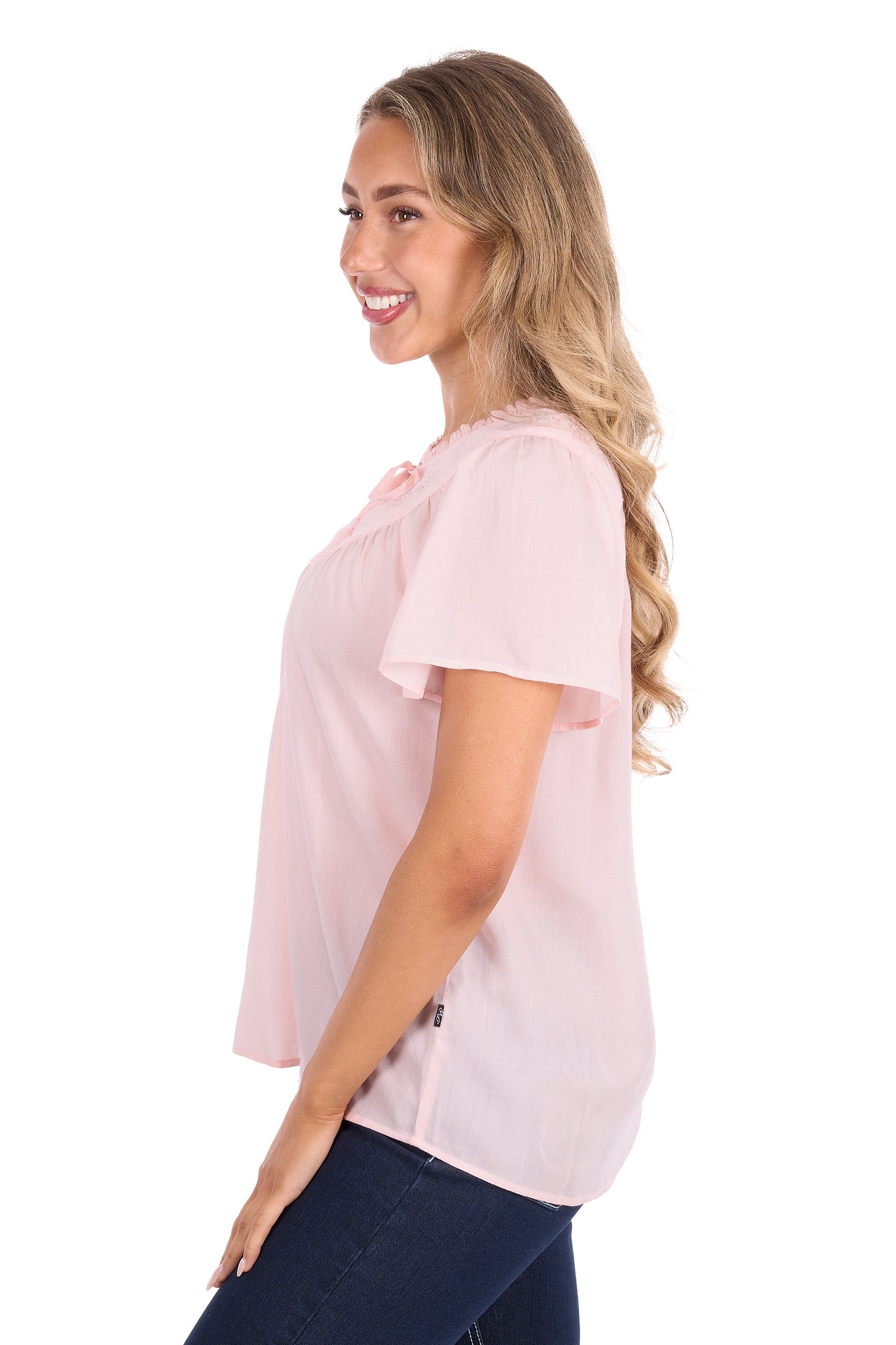 P6S2504261 Pure Western Women's Leslie SS Blouse Blush