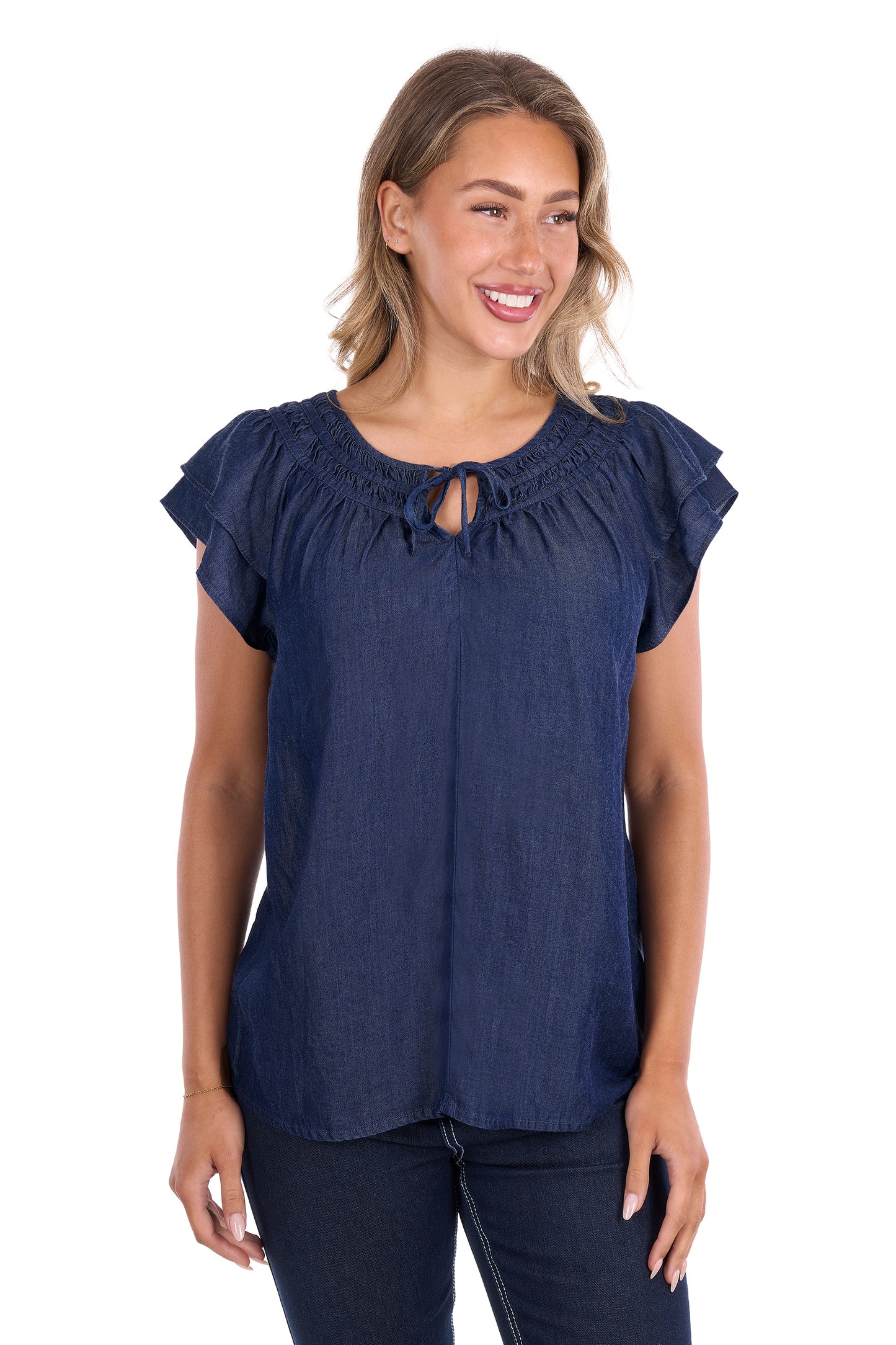 P6S2506263 Pure Western Women's Connie SL Blouse Dark Blouse