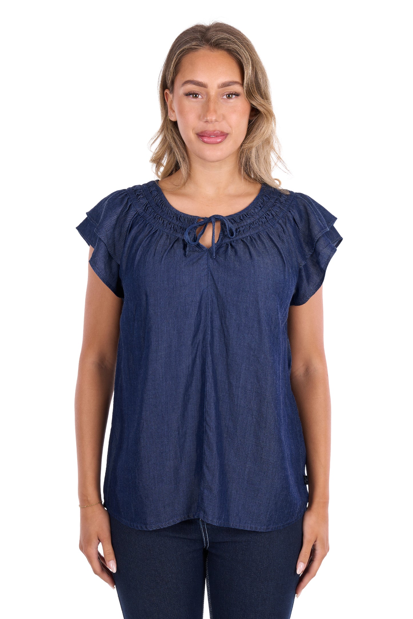 P6S2506263 Pure Western Women's Connie SL Blouse Dark Blouse