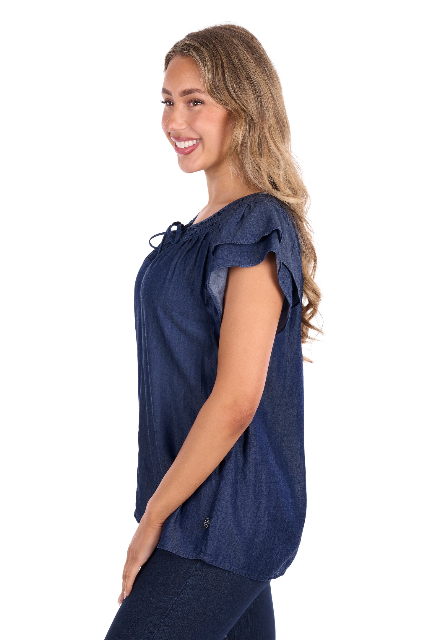 P6S2506263 Pure Western Women's Connie SL Blouse Dark Blouse