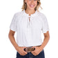 P6S2509194 Pure Western Women's Piper SS Blouse White