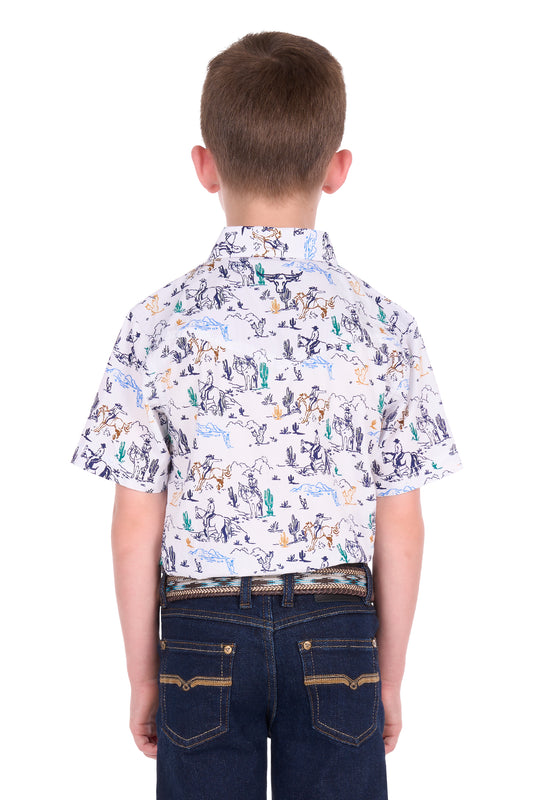 P6S3103306 Pure Western Boy's Mike SS Shirt Multi