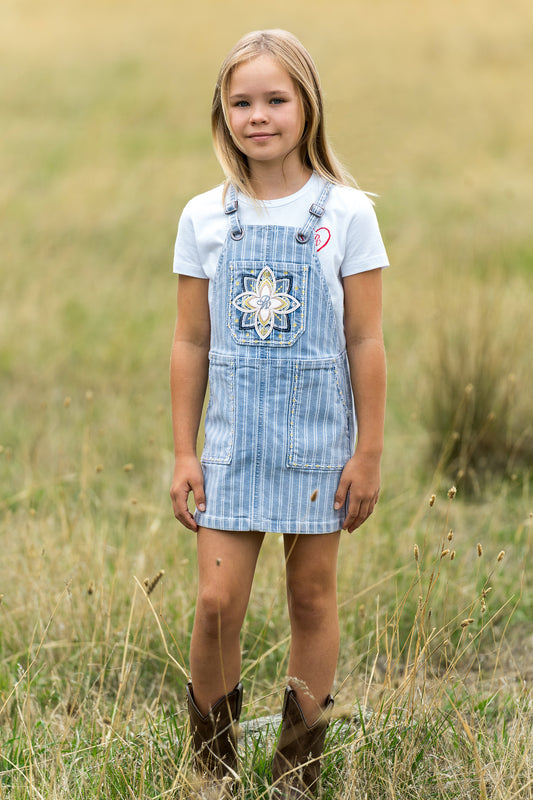 P6S5402287 Pure Western Girl's Freya Pinafore Dress Chambray