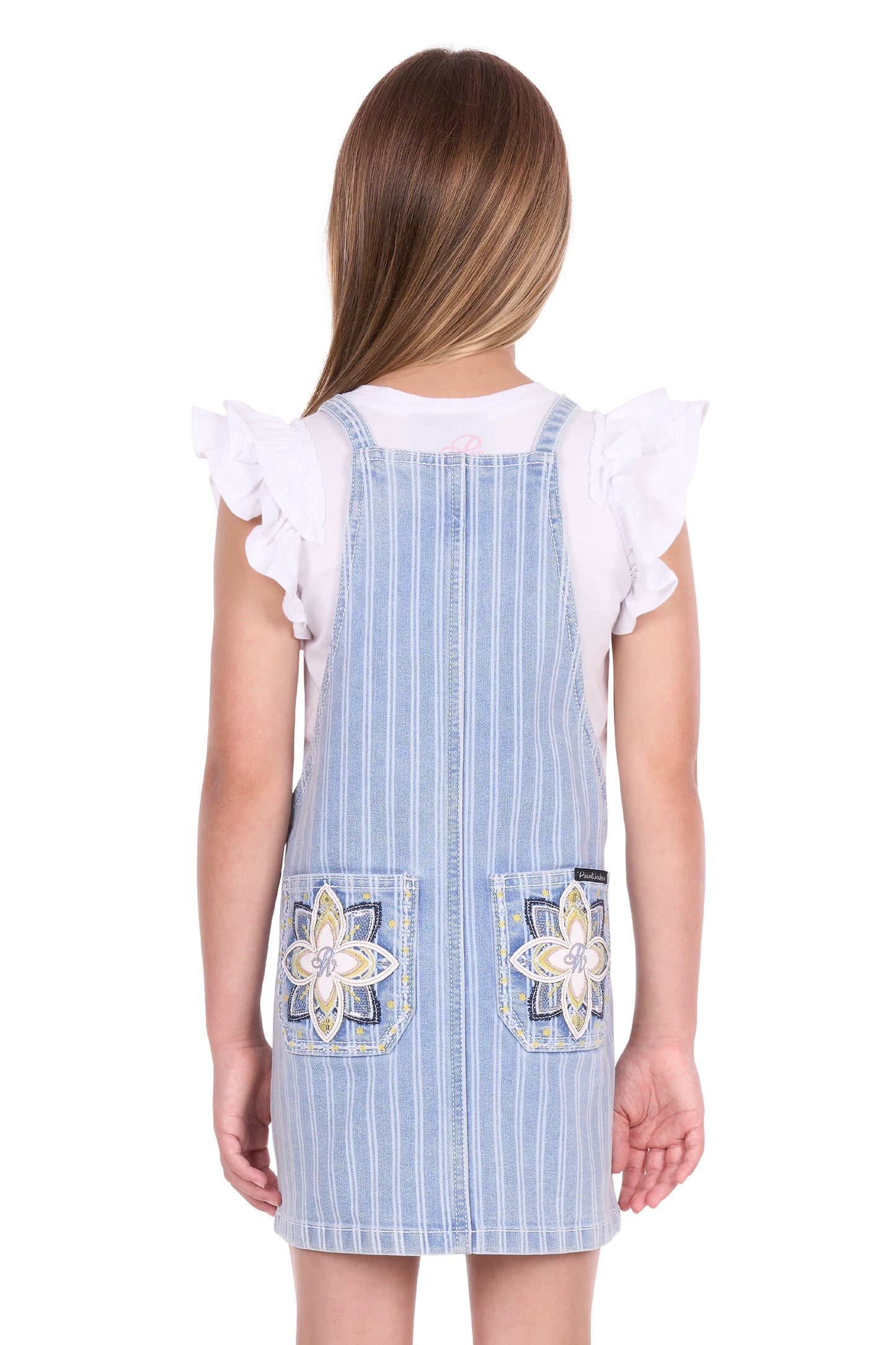 P6S5402287 Pure Western Girl's Freya Pinafore Dress Chambray